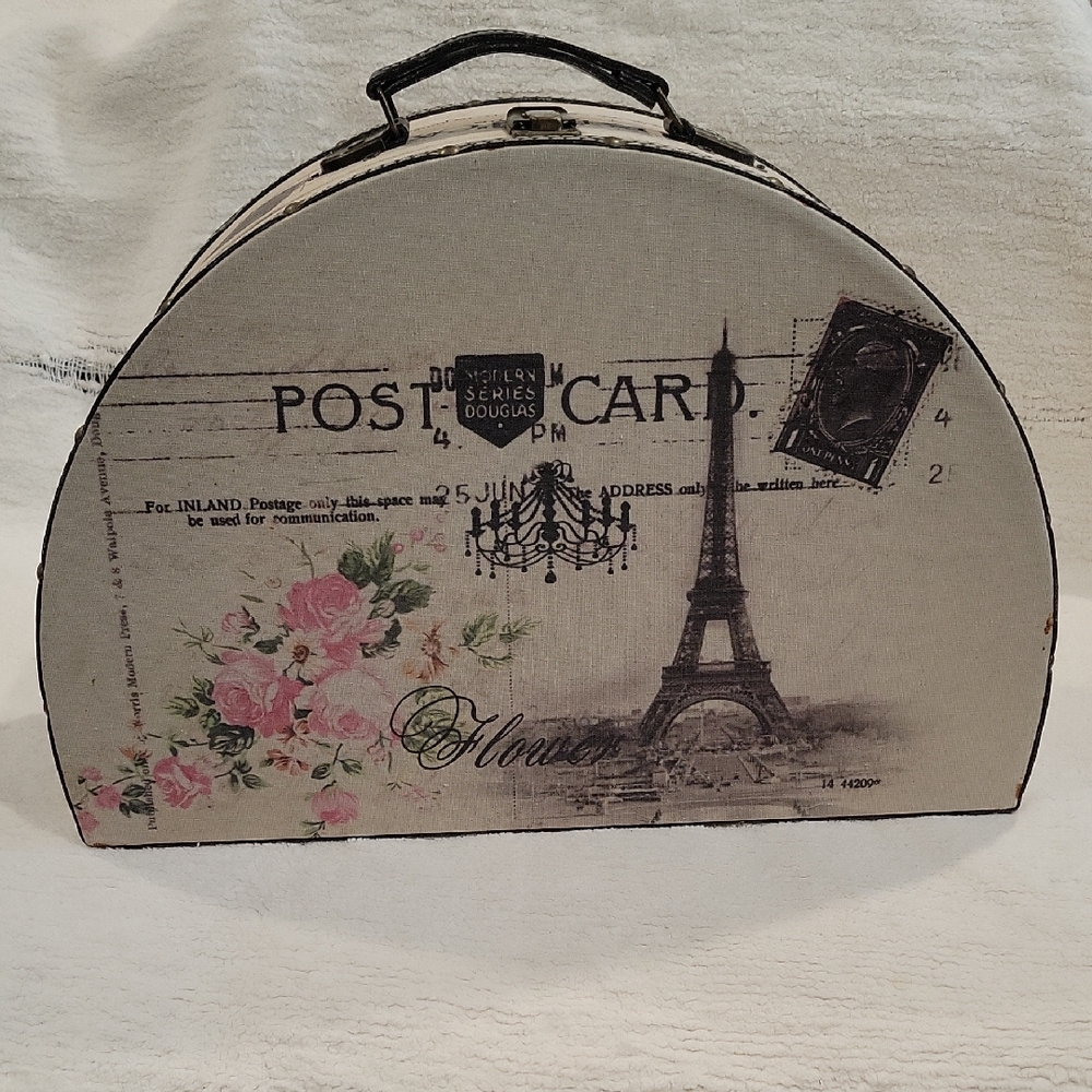 Vintage Parisian Storage Box with Eiffel Tower Design
